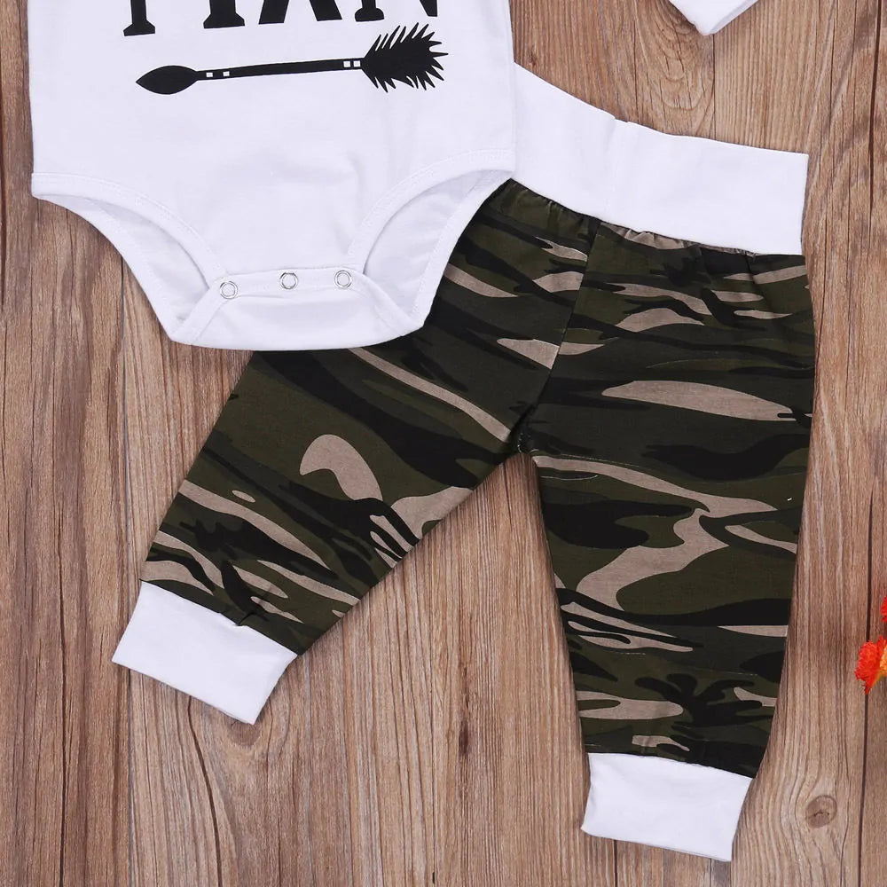 Baby Boy Camo Topper Romper Bukser