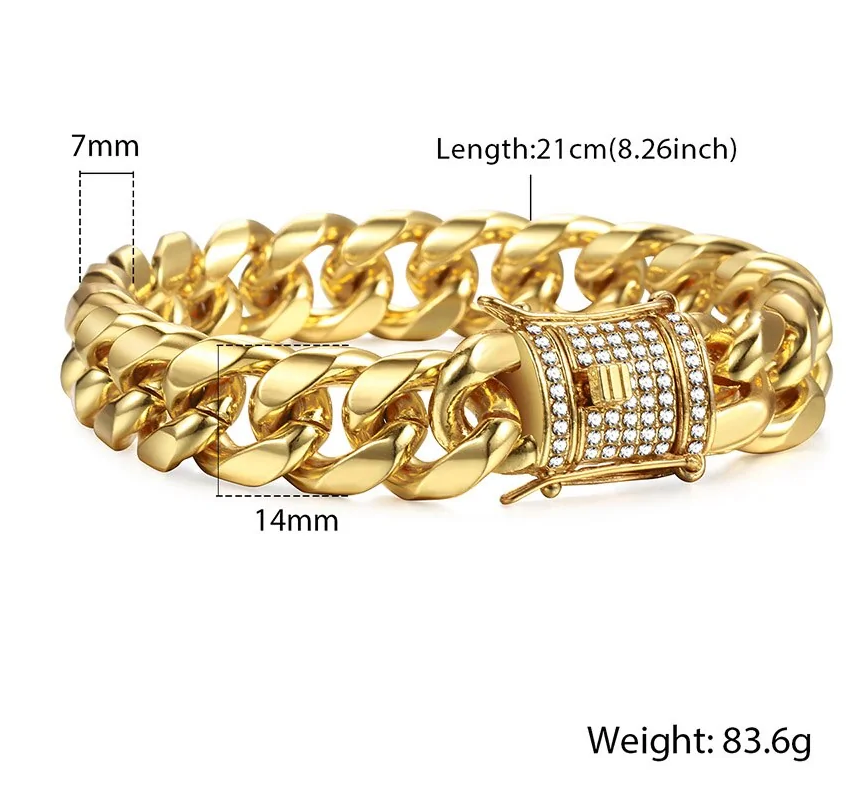 Miami Gold Curb cubansk armbånd