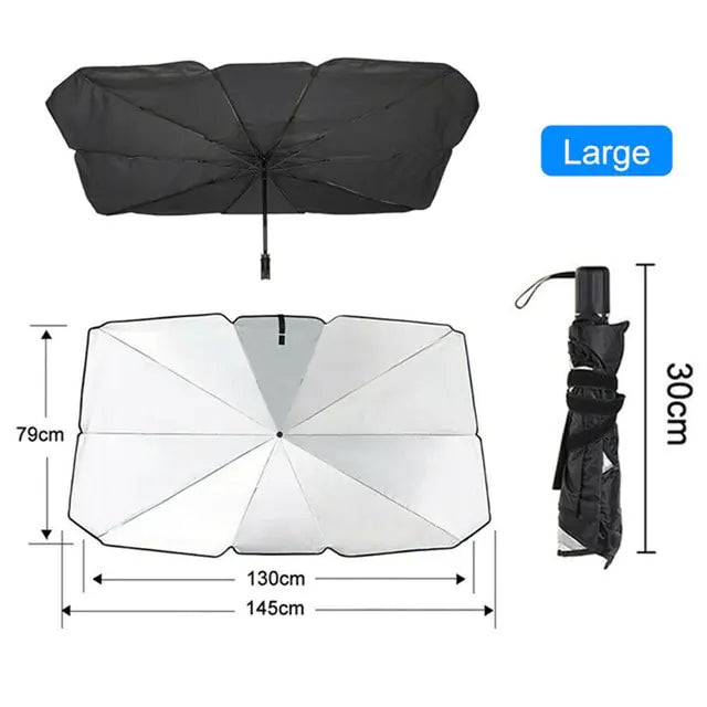 Bilsolskjerm Paraply Style Front Glass Solkrem Varmeisolasjon