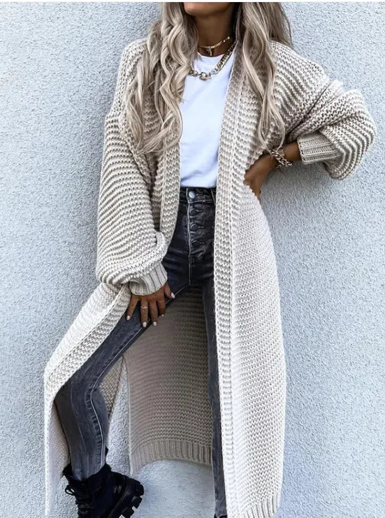 Midtlang puffermet cardigan for kvinner mote