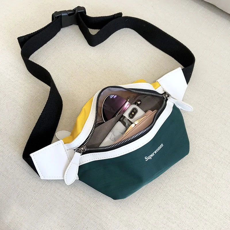 Canvas Leisure Paneled Fanny Pack