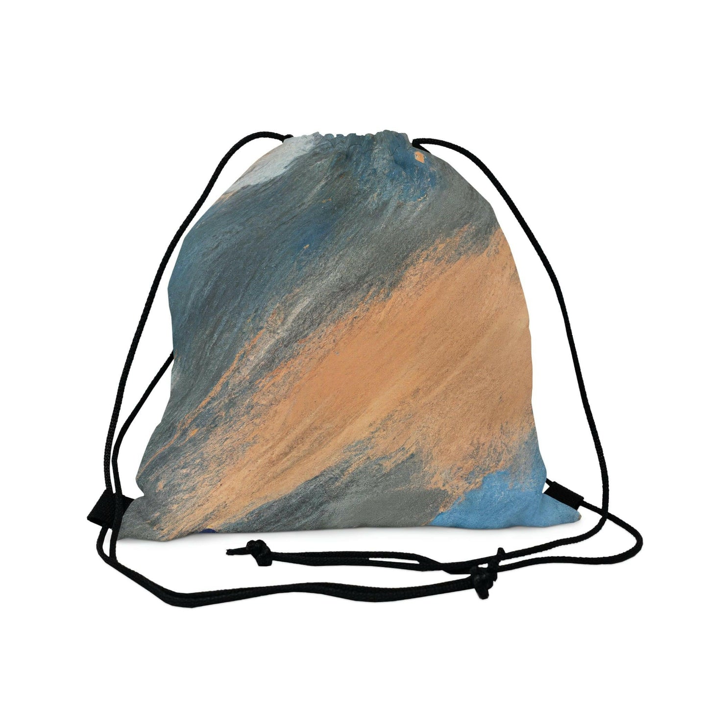 Drawstring Backsac Bag - Abstract Blue Orange Grey Pattern-0