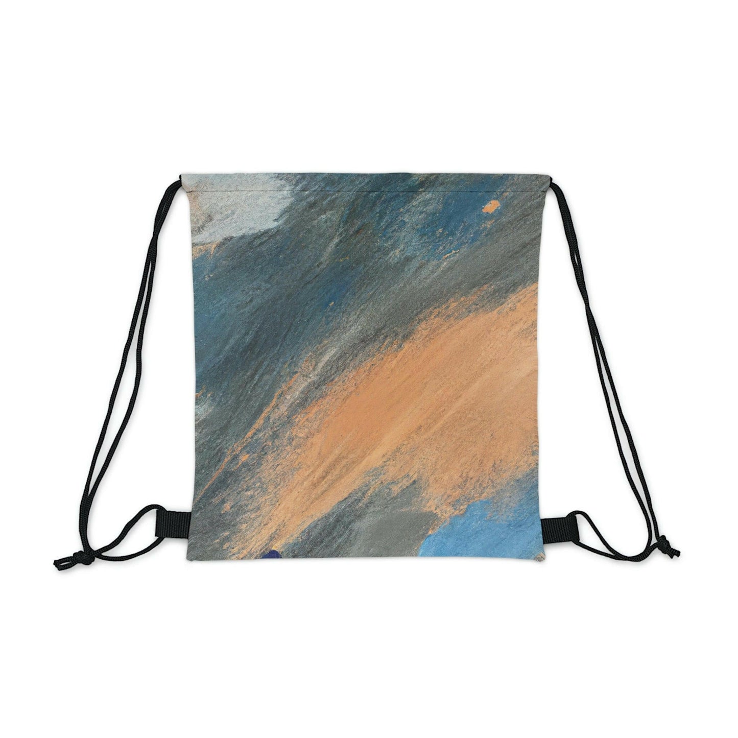Drawstring Backsac Bag - Abstract Blue Orange Grey Pattern-1