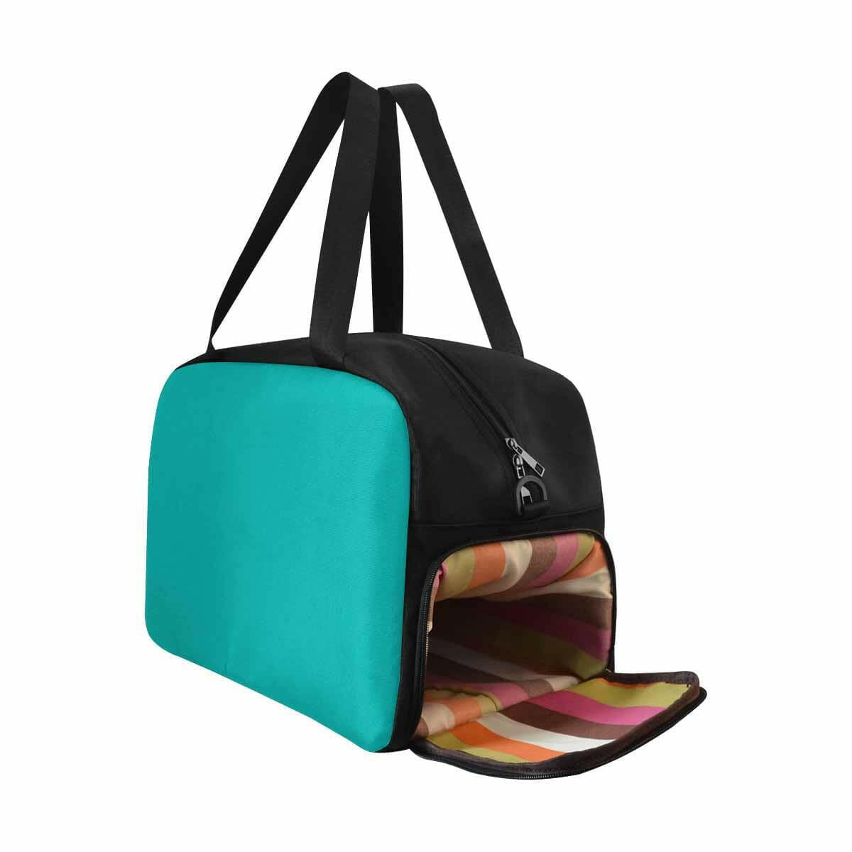 Greenish Blue Tote And Crossbody Travel Bag-1