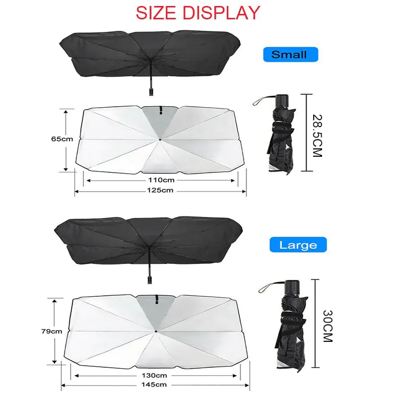 Bilsolskjerm Paraply Style Front Glass Solkrem Varmeisolasjon