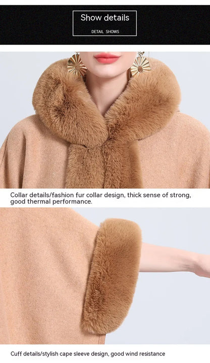 Chic Cashmere-trimmad pläd Inverness med lyxig pälskrage