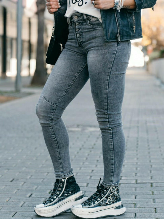 Skinny Jeans Cremallera y botones-0