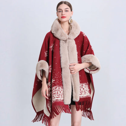 Chic Cashmere-trimmad pläd Inverness med lyxig pälskrage