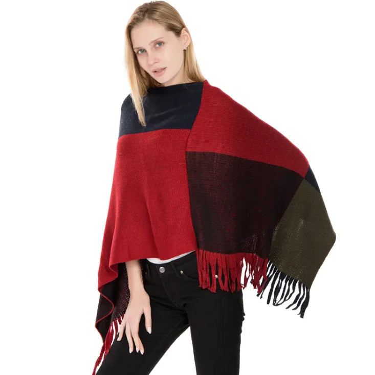 CozyPlaid strikkeomslag