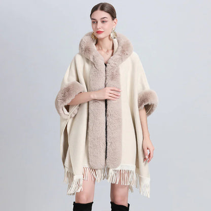 Chic Cashmere-trimmad pläd Inverness med lyxig pälskrage