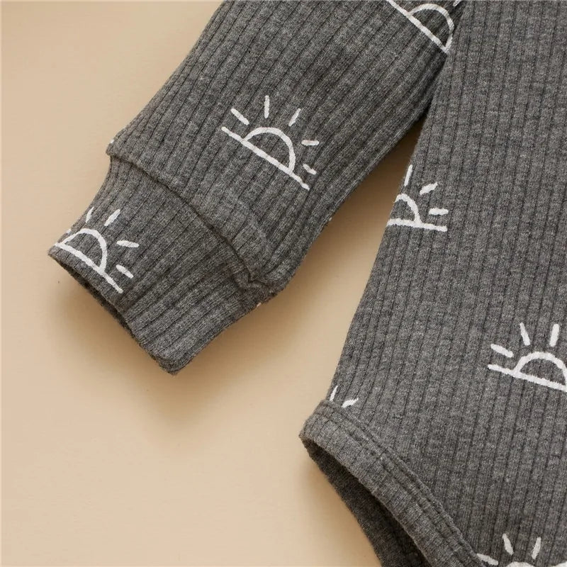 Newborn Baby Bodysuits and Elastic Pants Set