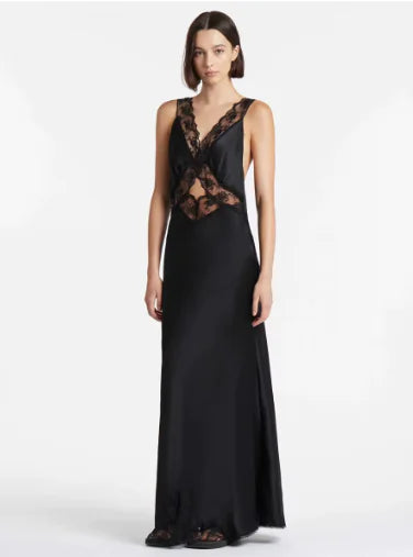 Luxe Lace Splice Maxiklänning