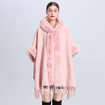 Chic Cashmere-trimmad pläd Inverness med lyxig pälskrage
