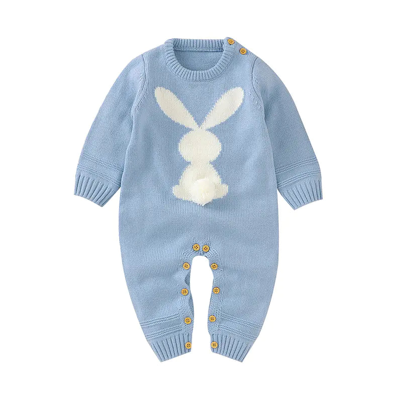 Søt kanin med pomponger og lange ermer til babyen 
