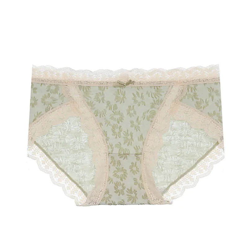 Antibacterial Cotton Lace Women's Briefs - Plus Size