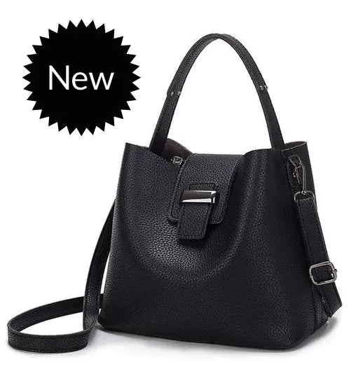 Stilig PU-skulderveske - Enkel tote- og crossbody-veske