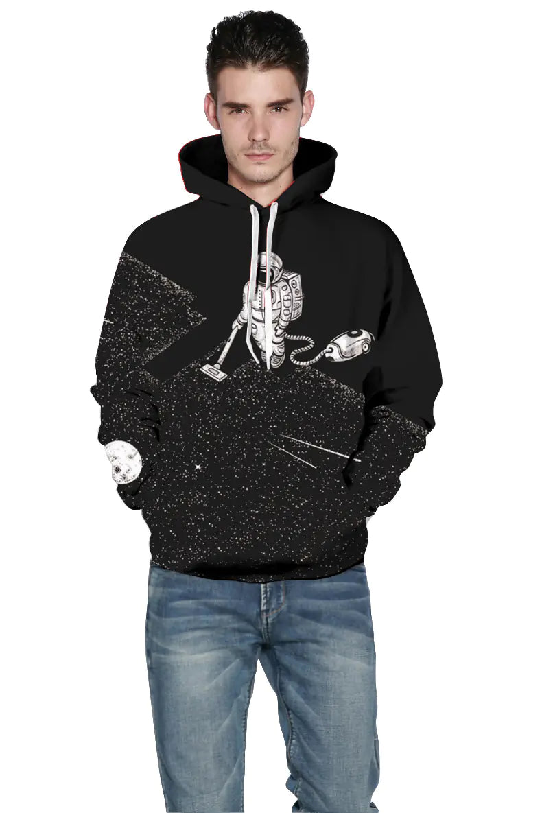 Astronaut Digital Print Hettegenser for Par (Uformell Stil)