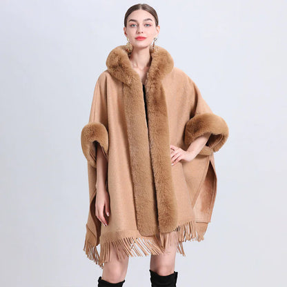 Chic Cashmere-trimmad pläd Inverness med lyxig pälskrage