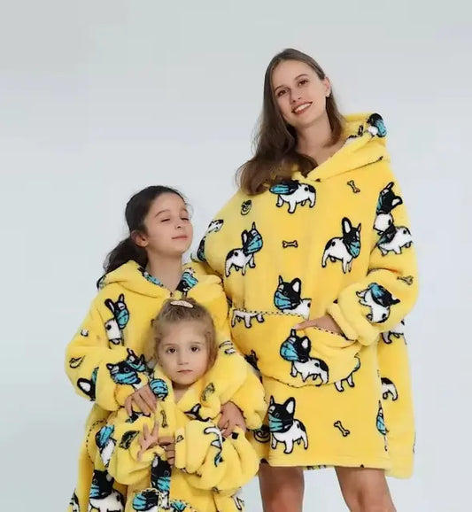 Luvtröja i plysch oversized sammetsfilt