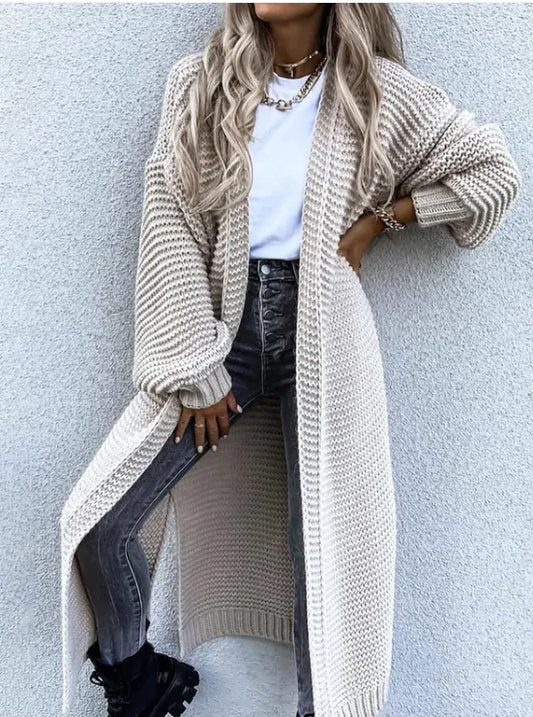 Midtlang puffermet cardigan for kvinner mote