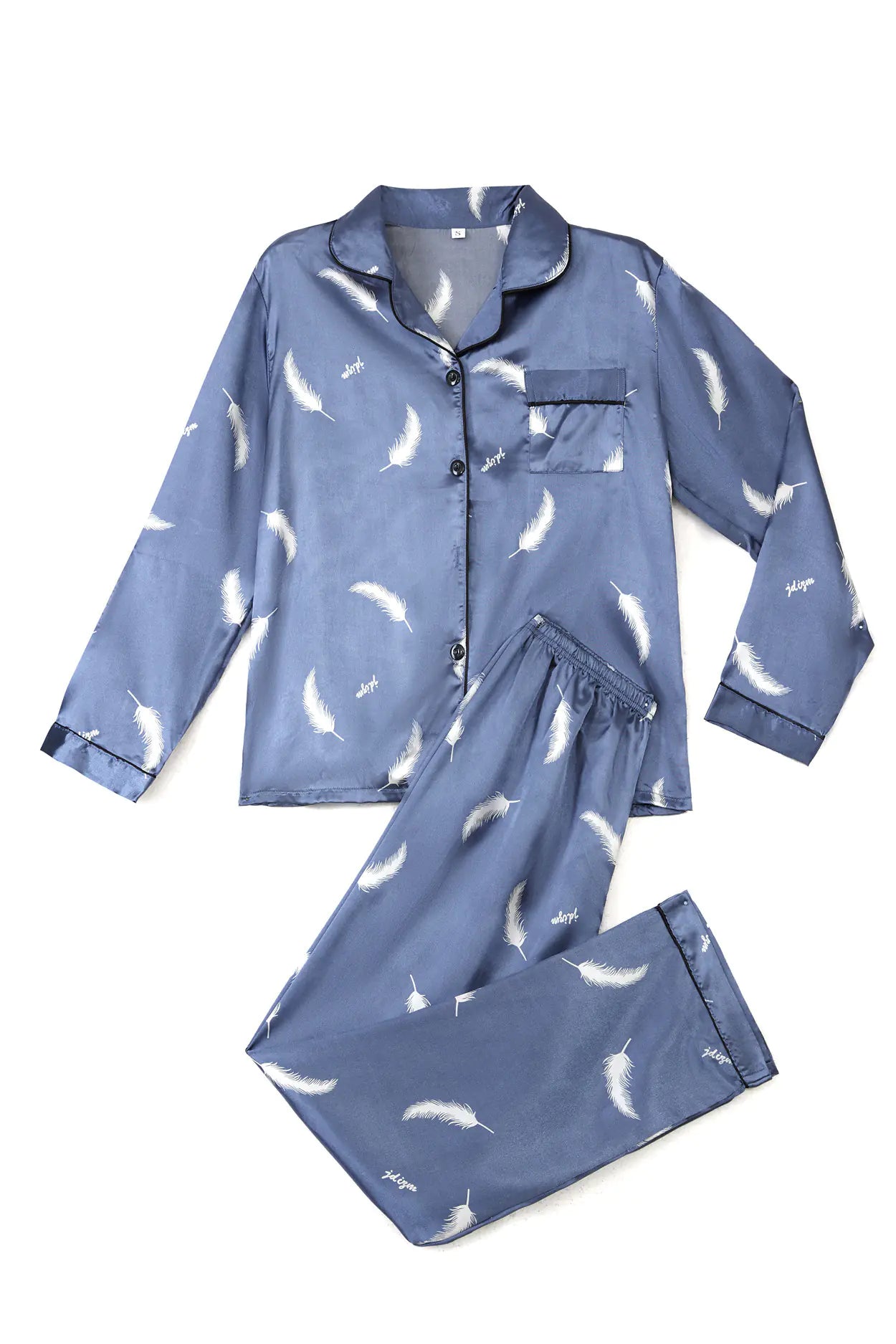Elastic Satin Two-Piece Homewear Pajama Set for Women