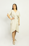 Natural Light Linen Wrap Dress