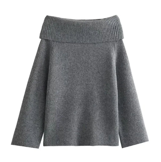 Off Shoulder Pullover Tröja för kvinnor