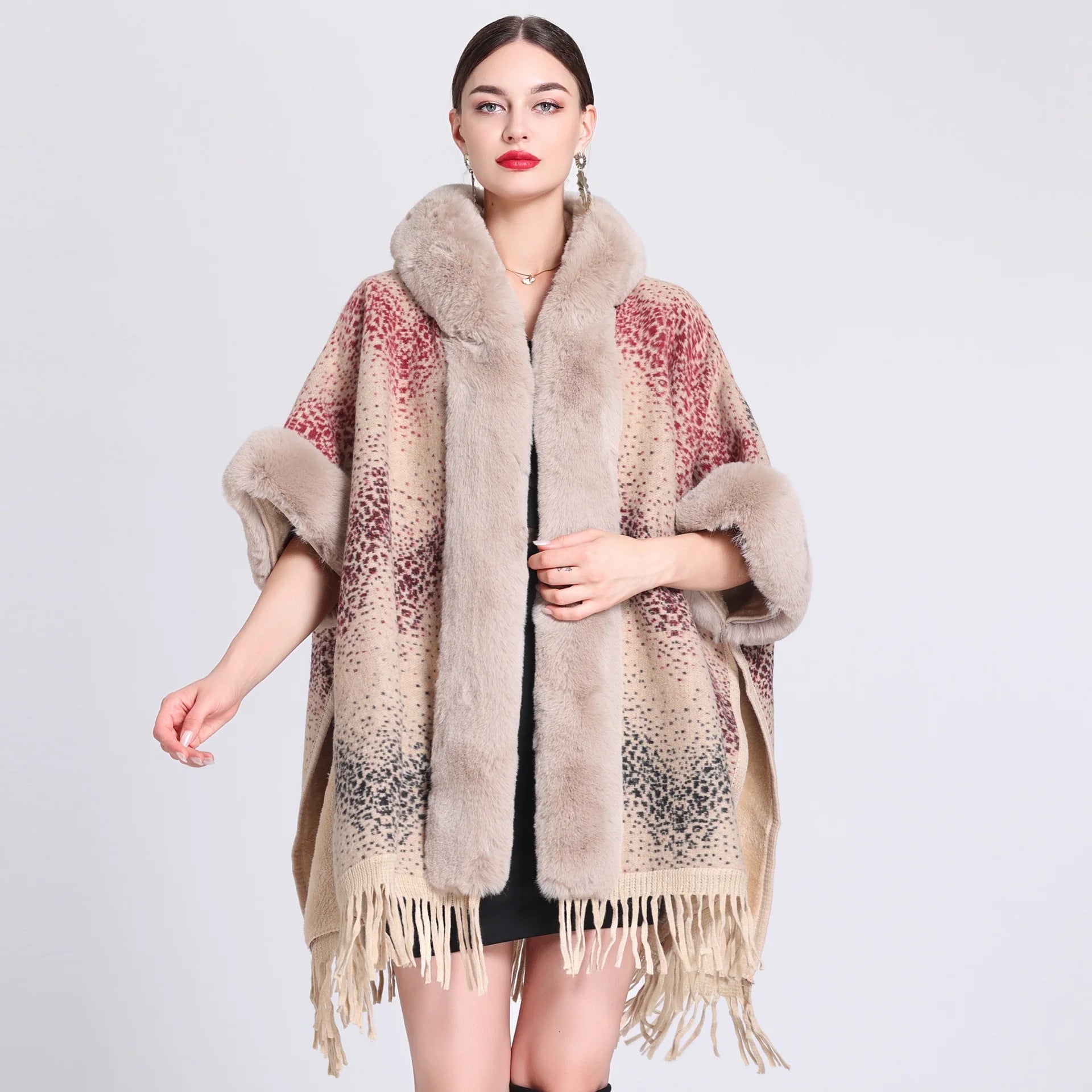 Plaid Cardigan with Batwing Sleeves