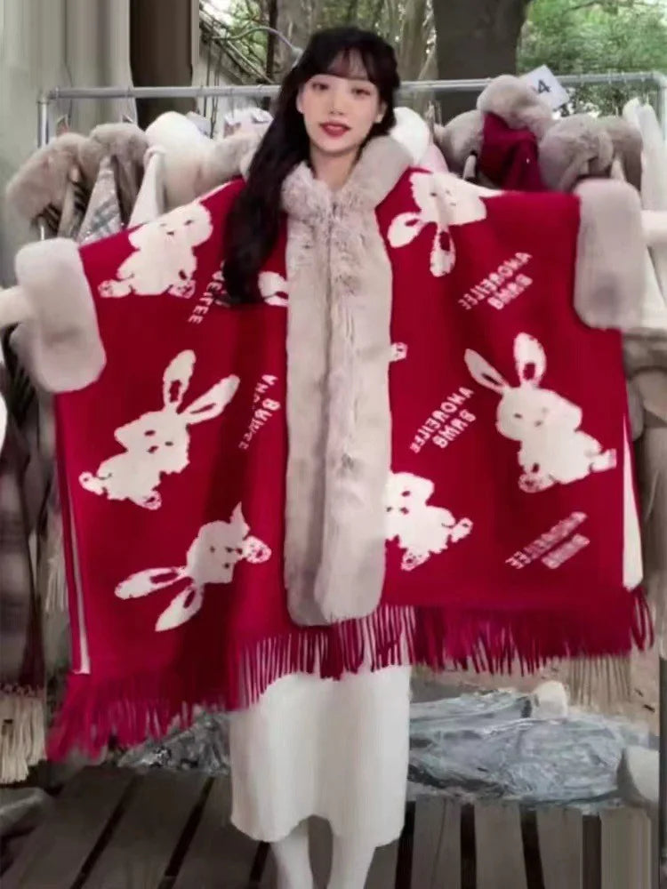 Plaid Cardigan with Batwing Sleeves