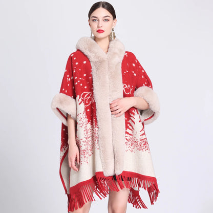 Chic Cashmere-trimmad pläd Inverness med lyxig pälskrage