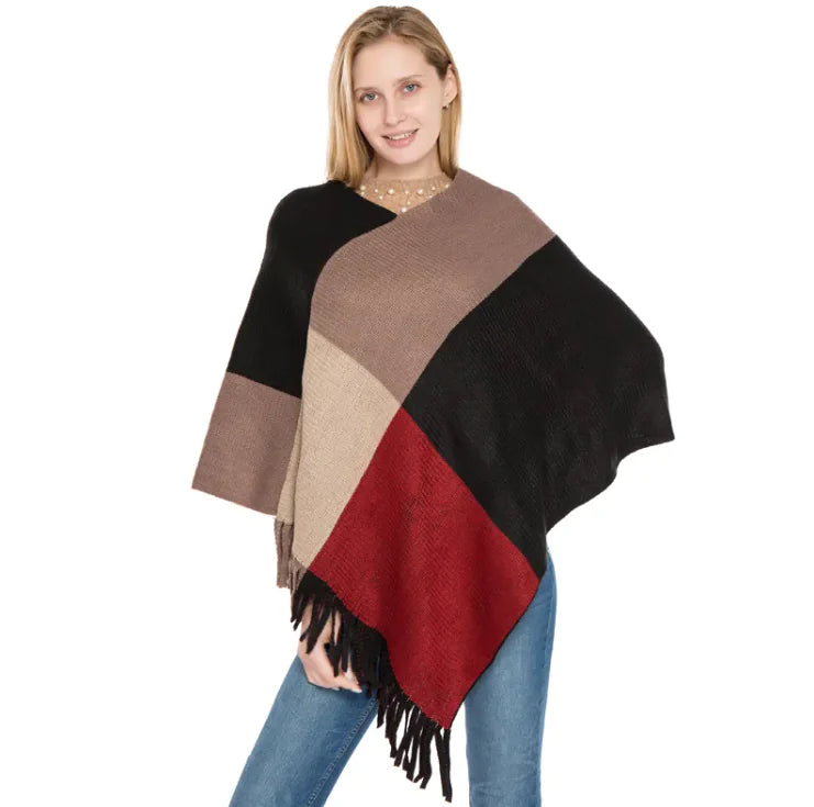 CozyPlaid strikkeomslag