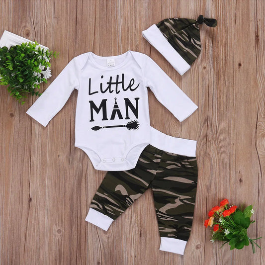 Baby Boy Camo Topper Romper Bukser