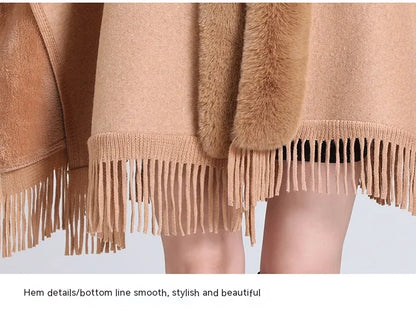 Chic Cashmere-trimmad pläd Inverness med lyxig pälskrage