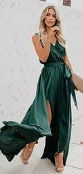 V-Neck Sleeveless Maxi Dress